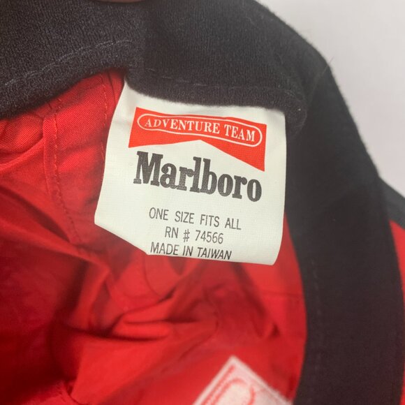 90’s Marlboro Adventure Team Red Adjustable Strap Back 5 Panel Hat - Picture 10 of 10